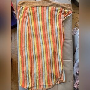 Striped Metallic Brazillian Beach Pareo S/M Multicolor New